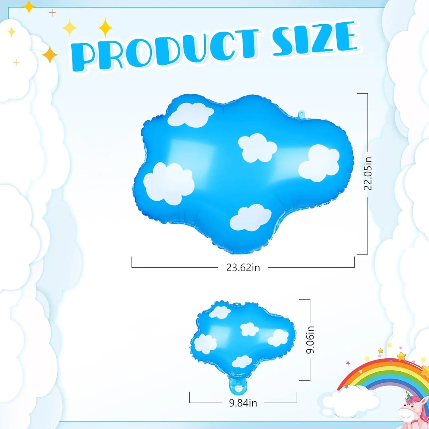 Blue Cloud Balloons Sky Balloons  Toy Cartoon Story Balloons for Baby Shower Boys Girls Birthday Party Supplies