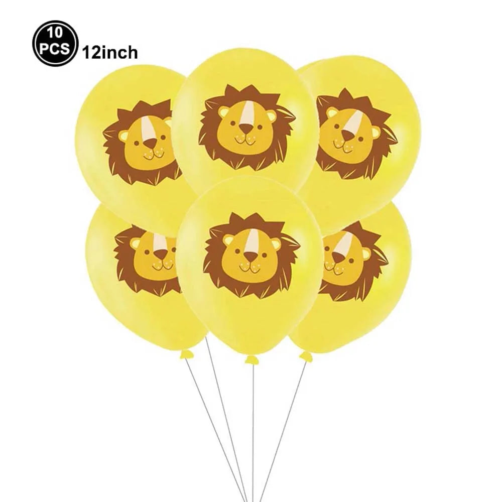 Safari Balloons Jungle Safari Animal Foil Balloon Zoo Animal Balloon Lion Tiger Giraffe Leopard Balloon for Jungle Animal Party