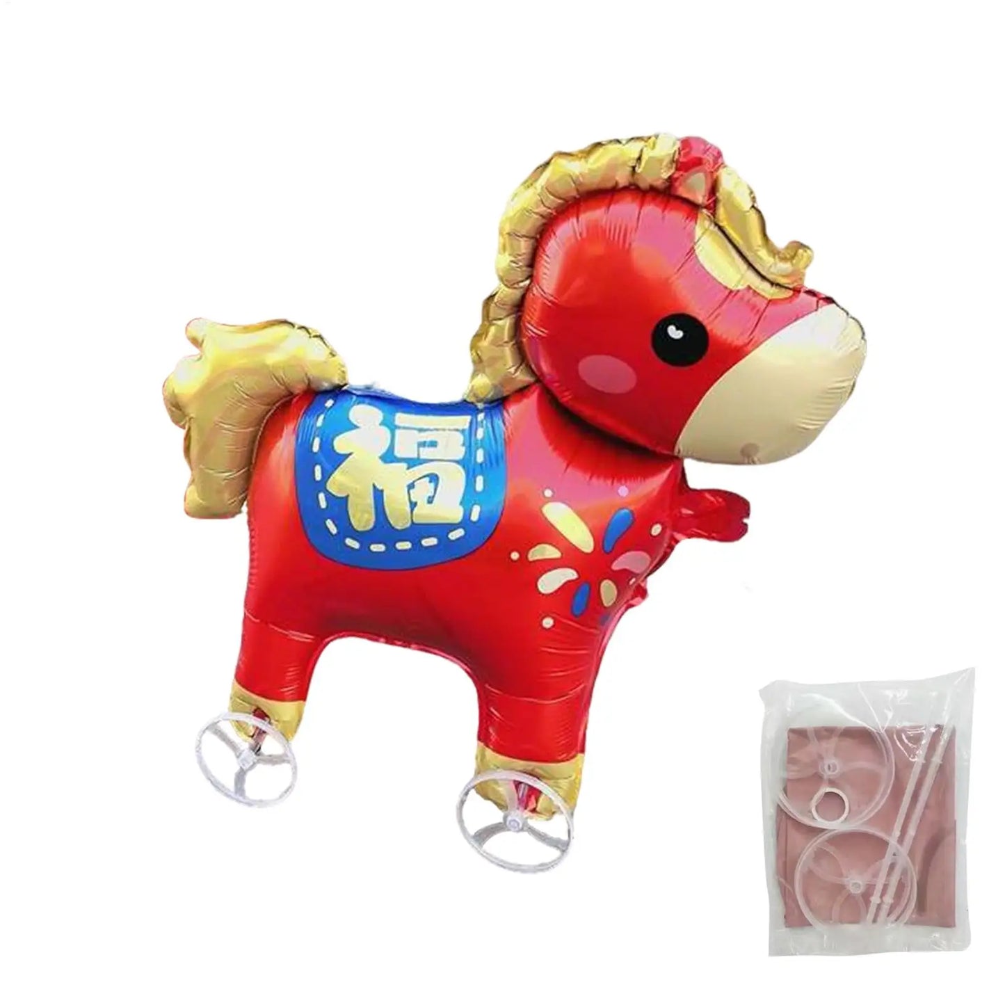 Horse Balloons Inflatable Cute Cartoon with Wheels 2026 Horse Animal Balloons for Adults Kids Outdoor Spring Festival Holiday