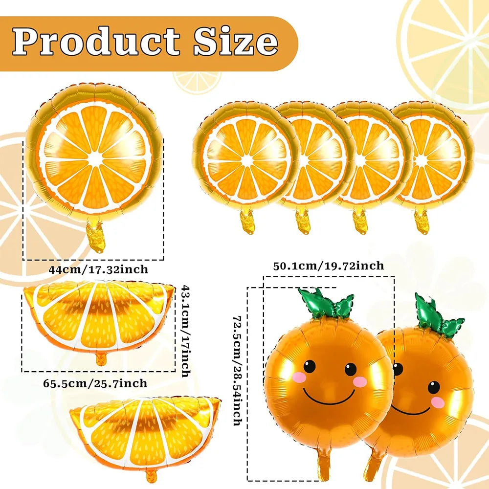 10 Pieces Orange Citrus Aluminum Foil Balloons, Orange Party Decoration Balloons, Orange Balloon Decoration, Cute Little Balloons, Aluminum Foil Balloons Cartoon Fruit Aluminum Foil Balloons Party Decoration