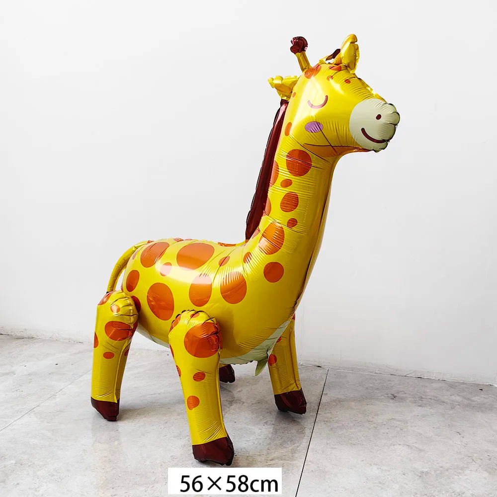 Safari Balloons Jungle Safari Animal Foil Balloon Zoo Animal Balloon Lion Tiger Giraffe Leopard Balloon for Jungle Animal Party
