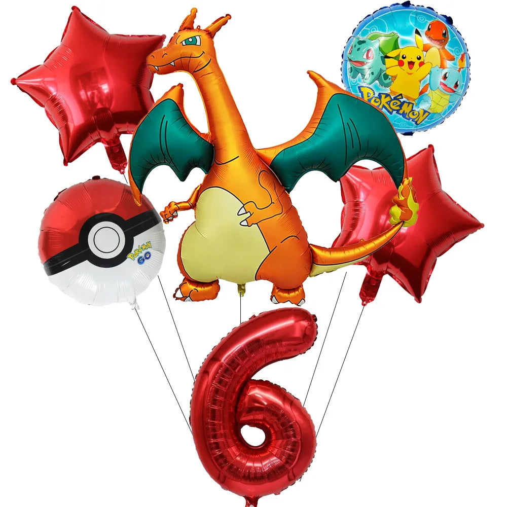 Pokemon theme party decoration balloons Pikachu balloons Fantasy balloons Charizard balloons Birthday balloons Children's shower
