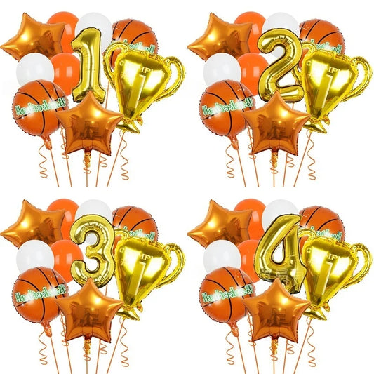 10pcs basketball Balloons Birthday Party Decorations Kids Boy Set Trophy Balloon Sports Air Balls Party Decorations Baby Shower