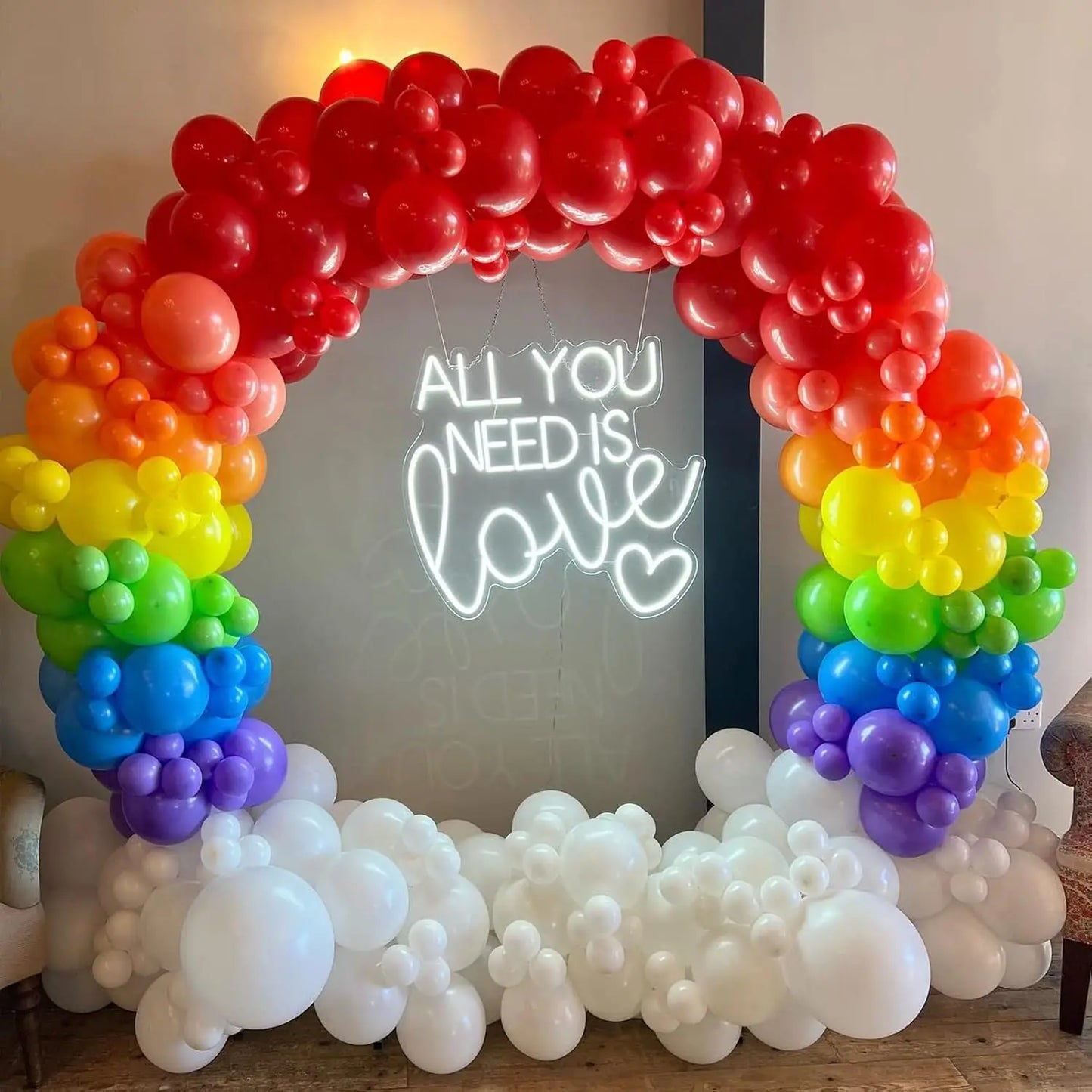 Rainbow Balloons 175 Pcs,12/5inch suitable for wedding season,birthdays,pop parties,bridal showers,family gatherings