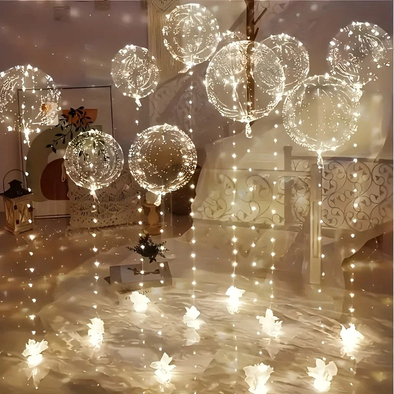 Led Luminous Transparent Balloons for Weddings, Birthdays, Bachelor Party (Battery Not Included), Valentine's Day, Anniversary