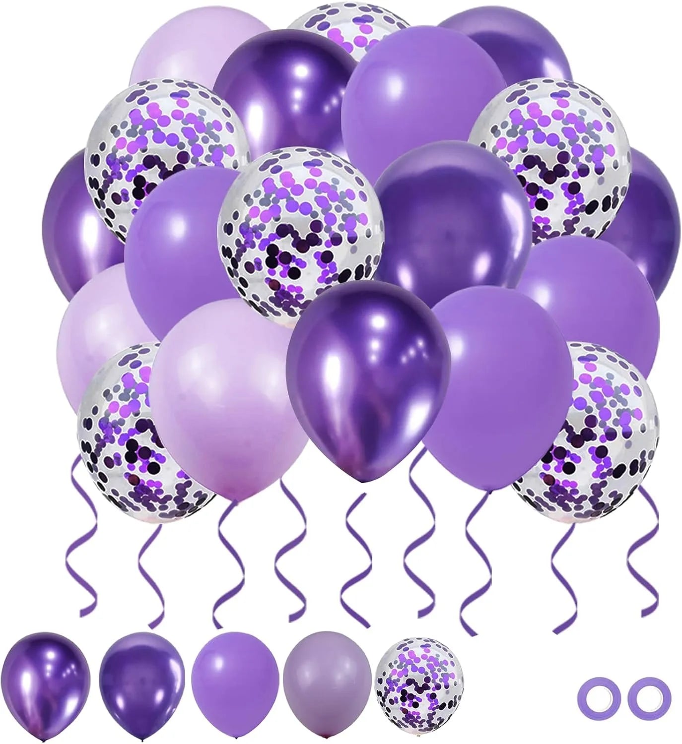 Metallic Purple Balloons, 12inch Pink Purple Balloons, Supplies Perfect for Birthday Party, Park, School, Party Home Decorations