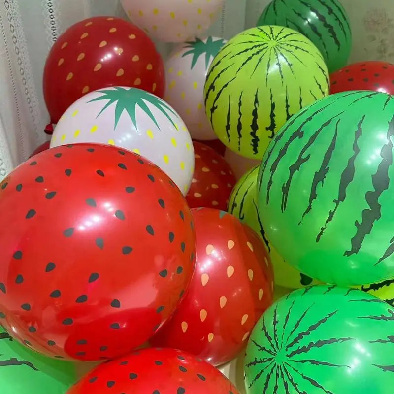 20/50pcs Strawberry Balloons Watermelon Fruits Birthday Party Baloon Summer Hawaiian Party Decoration Kids Girl Birthday Globos