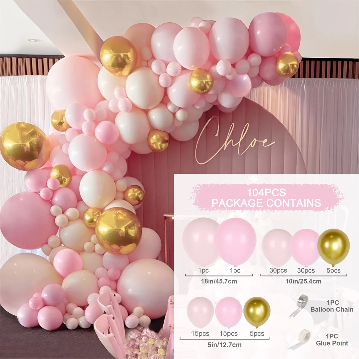 Balloon Garland Arch Kit Birthday Party Decoration Girl Birthday Foil Balloon  Baby Shower Decor Globos Wedding Party Supplies