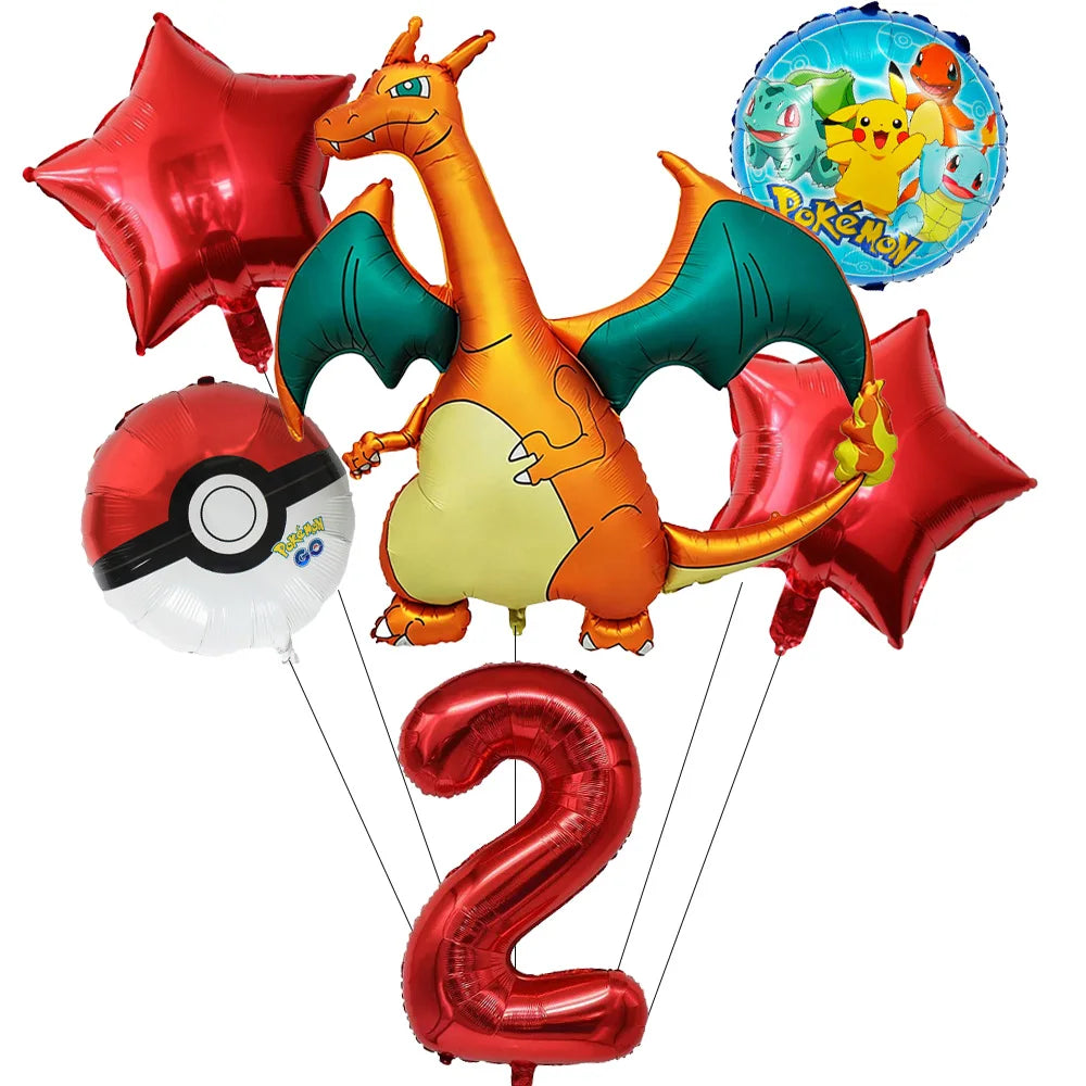 Pokemon theme party decoration balloons Pikachu balloons Fantasy balloons Charizard balloons Birthday balloons Children's shower