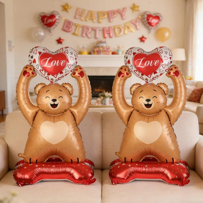 Valentine's Day Love Bear Balloons Love You Aluminum Film Balloons for Valentine's Day Wedding Anniversary Party Decorations