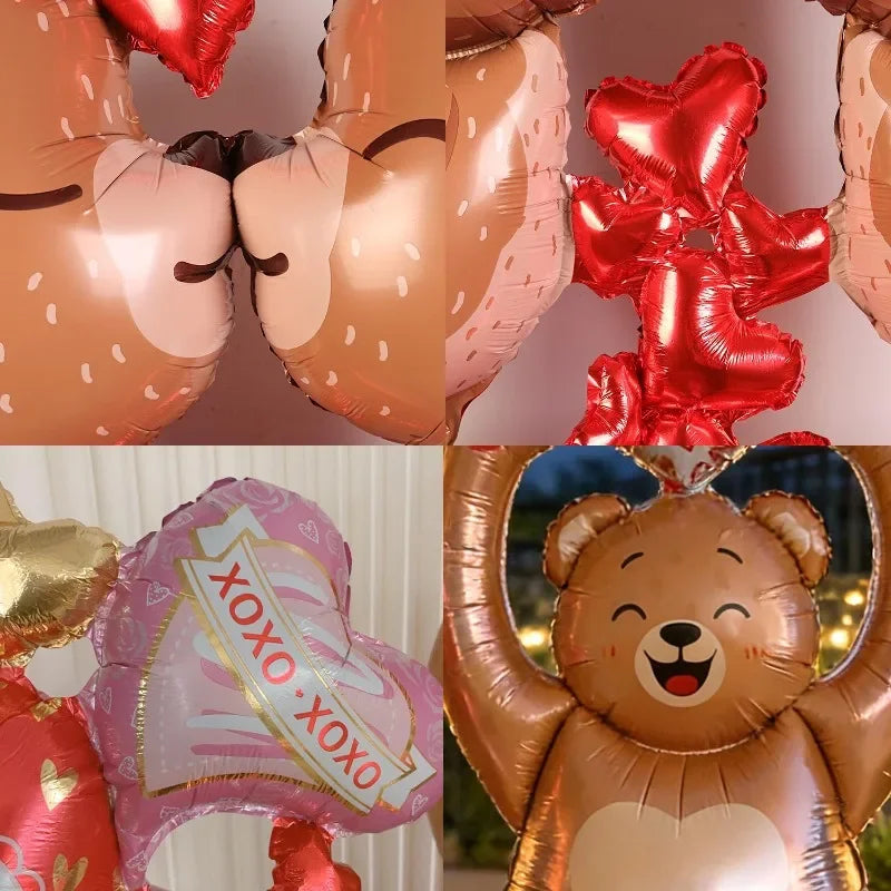 Valentine's Day Love Bear Balloons Love You Aluminum Film Balloons for Valentine's Day Wedding Anniversary Party Decorations