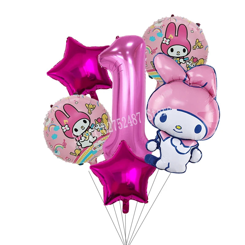 My Melody Digit 1-10 Balloons Anime Airballoon Girls Birthday Party Decoration Baby Shower Gender Reveal Accessories Kids Gift