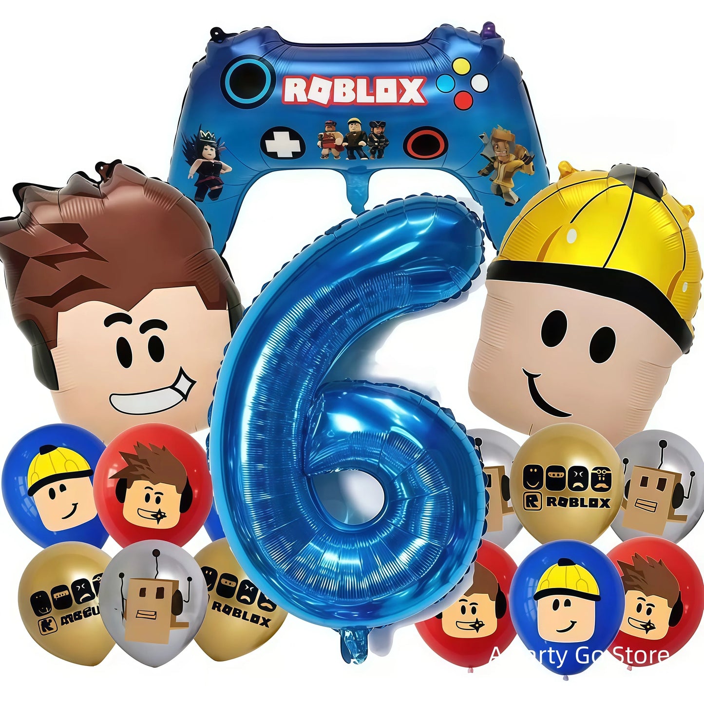 Roblox Balloons Roblox Themed Boy Balloons Cartoon Double-sided Shaped Birthday Party Decorations  happy birthday decoration