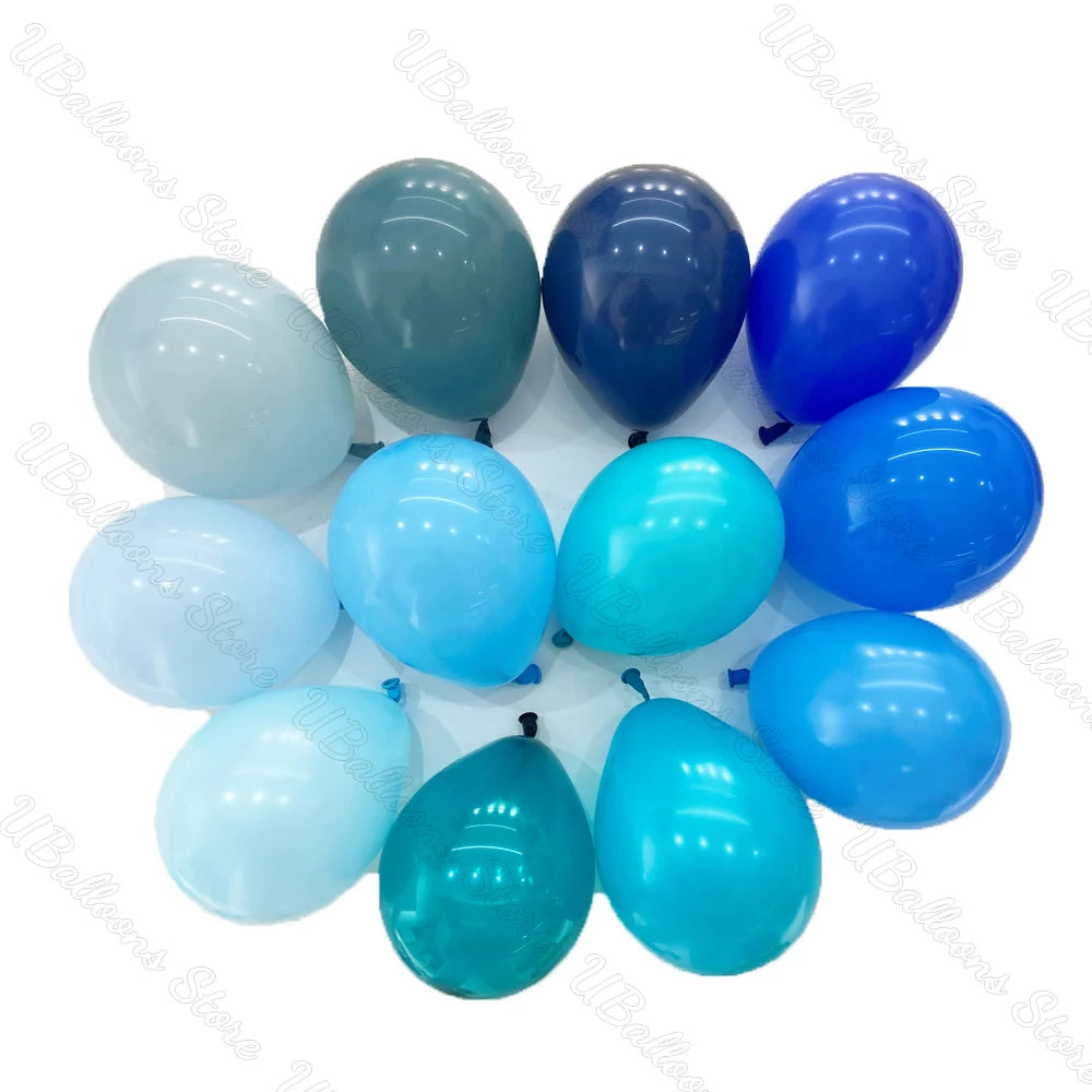10/20/30Pcs Blue Birthday Balloons 5/10/12/18inch Metal Blue Navy Baby Blue Latex Balloon for Baby Shower Birthday Wedding Decor