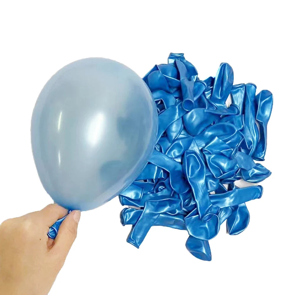 10/20/30Pcs Blue Birthday Balloons 5/10/12/18inch Metal Blue Navy Baby Blue Latex Balloon for Baby Shower Birthday Wedding Decor