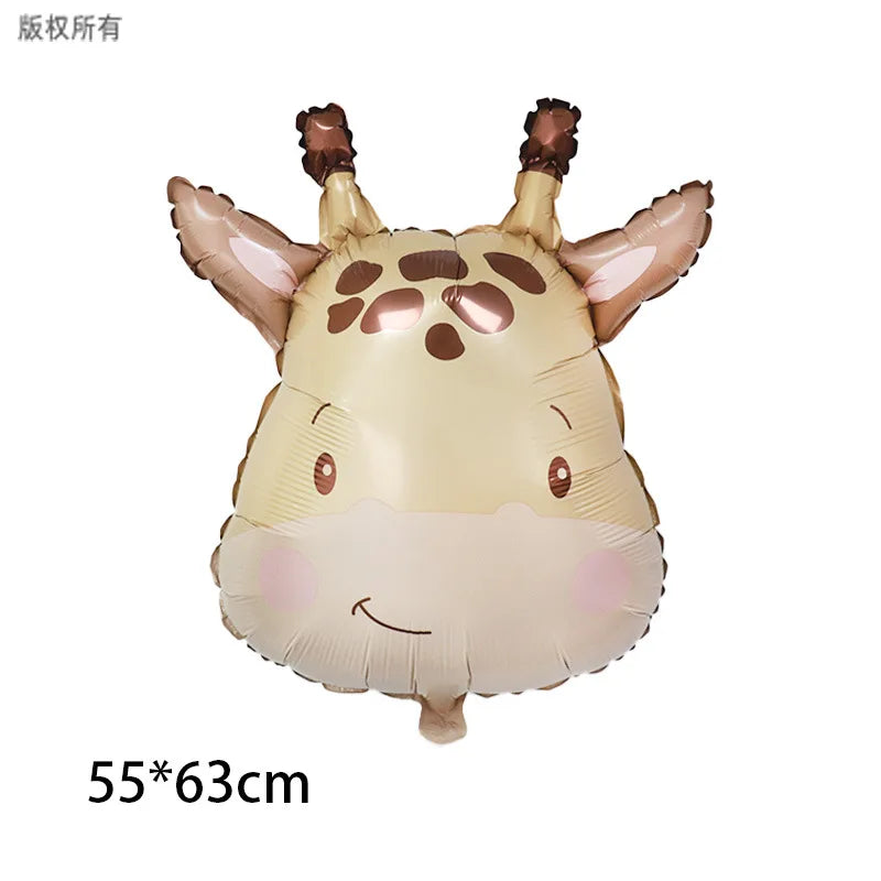 Cartoon Animal Head Balloons Monkey Lion Tiger Zebra Giraffe Balloon for Birthday Party Decoration Jungle Party Decoration Gift
