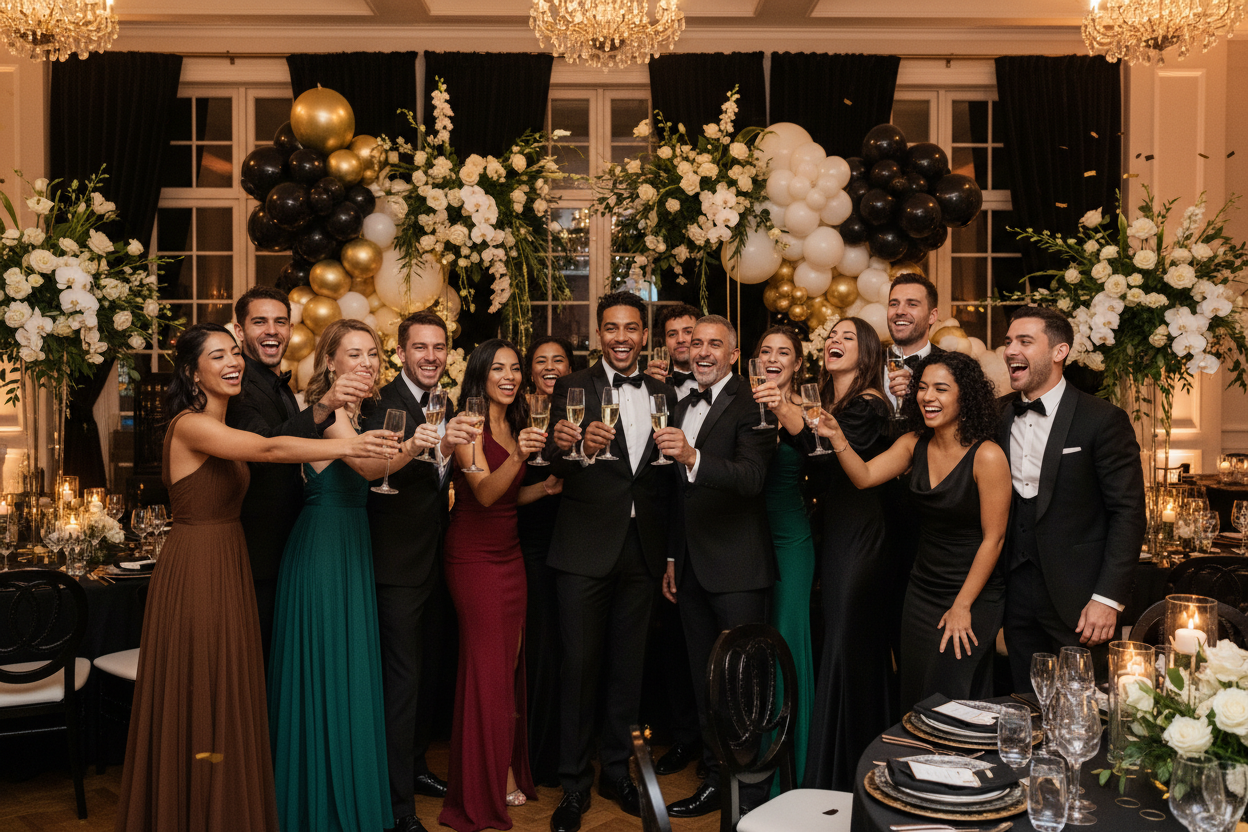 Diverse People Celebrating at Partysio Events